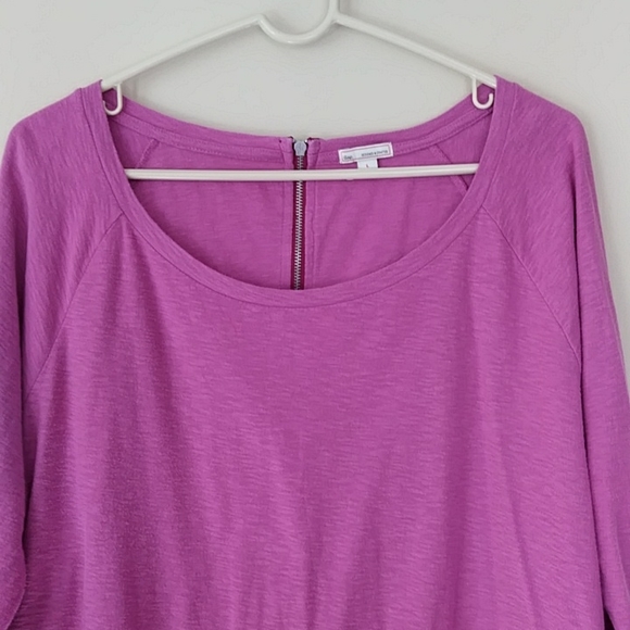 GAP Designed & Crafted High Low Back Zipper Cotton Top Large - Picture 7 of 13